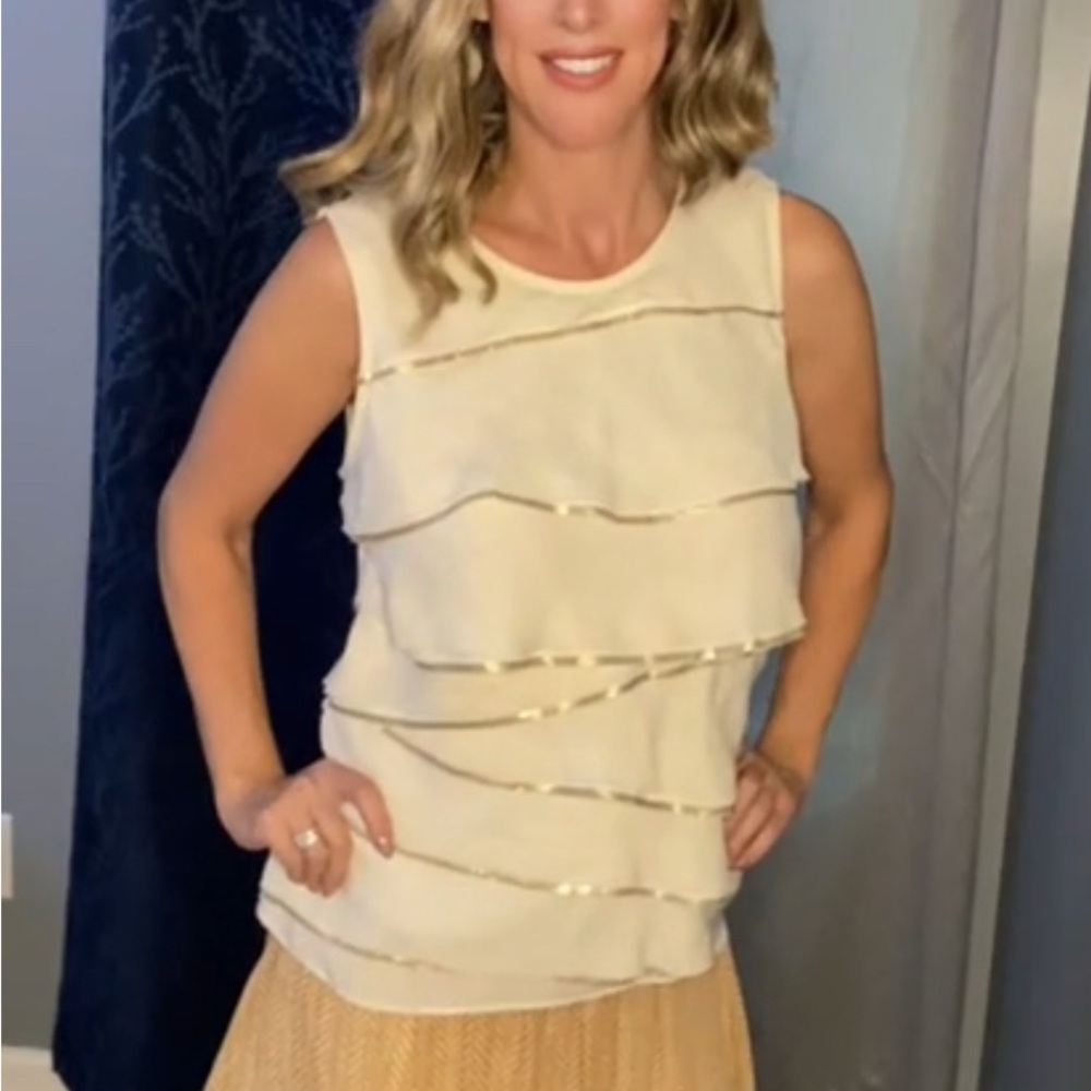 Michael Kors Cream Sleeveless Tank Top
